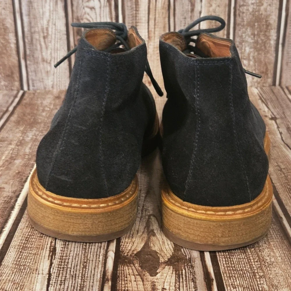 Sz 10.5 M Mens 1901 Navy Blue Suede Leather Chukka Desert Cushioned Boots VGUC